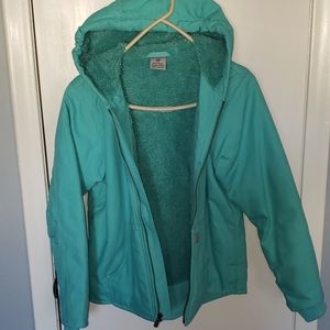 Carhartt winter lined teal coat size youth large 14